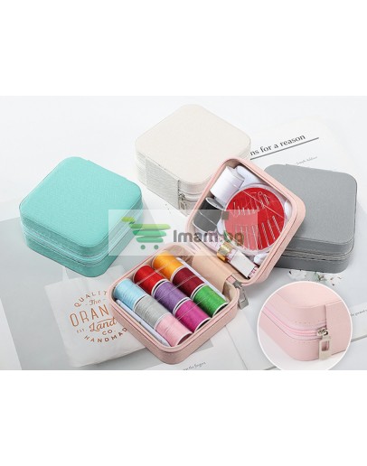 Комплект за шиене игли, конци, щипки, сантиметър, 46 артикула